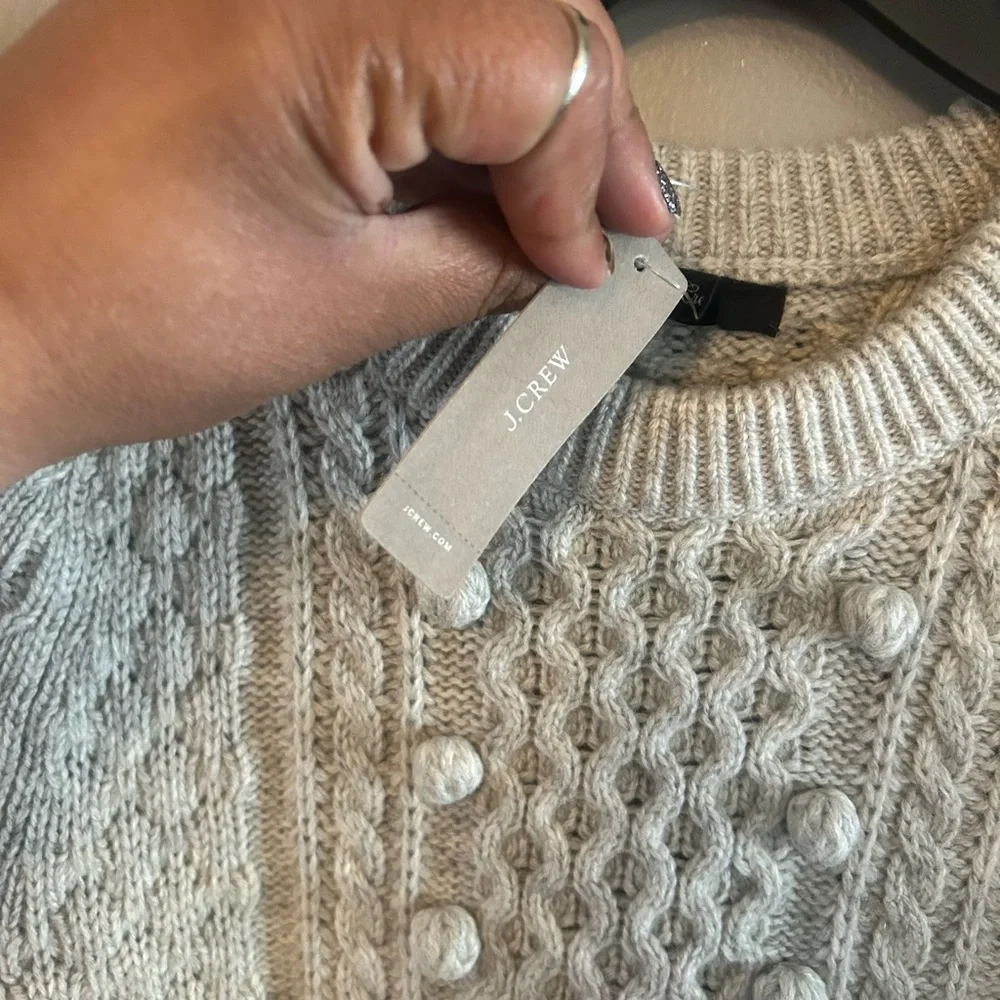 J. Crew Sweater Women's Textured Popcorn Knit - Gray NWT